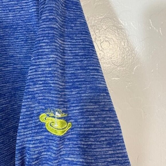 FootJoy Pullover Mens Medium Blue Heather Quarter Zip Golf Chest Pocket FJ Logo - Picture 4 of 8